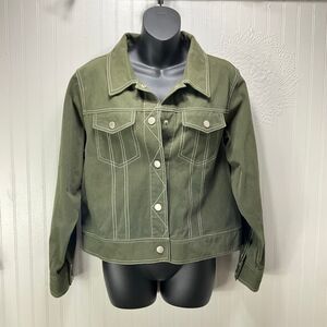 Very J Green Denim Jacket